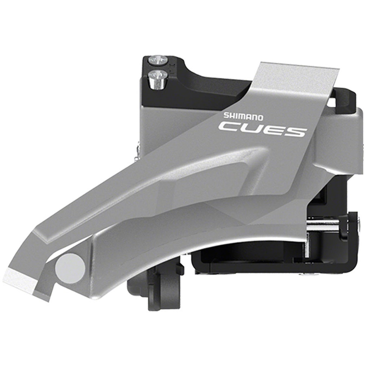 CUES FD-U4000 LINKGLIDE Front Derailleur - CUES FD-U4000-L Front Derailleur - 9/10-Speed, Double, Top-Swing, Low Clamp Mount, 36/40t Max, Black/Silver