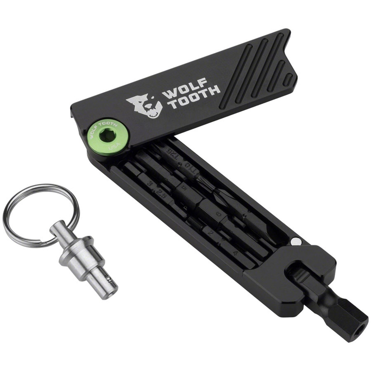 6-Bit Hex Wrench Multi-Tool - 6-Bit Hex Wrench Multi-Tool with Keyring - Green