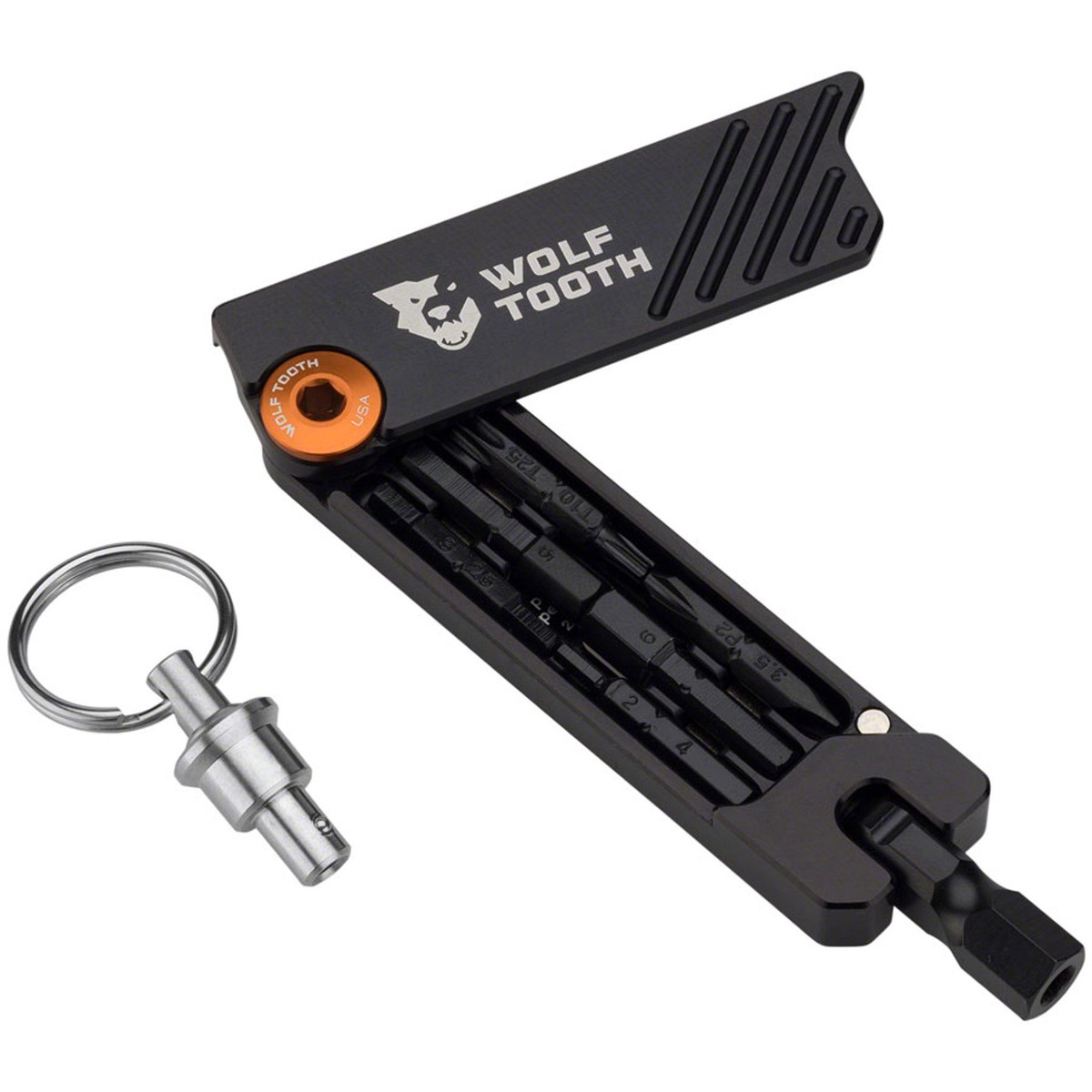 6-Bit Hex Wrench Multi-Tool - 6-Bit Hex Wrench Multi-Tool with Keyring - Orange
