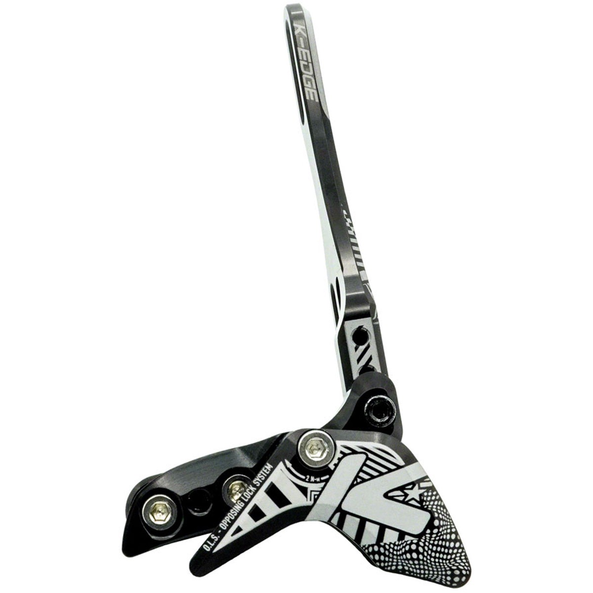 1x Race W Chain Guide - For Single Chainring, Water Bottle Attachment Point, Black/White