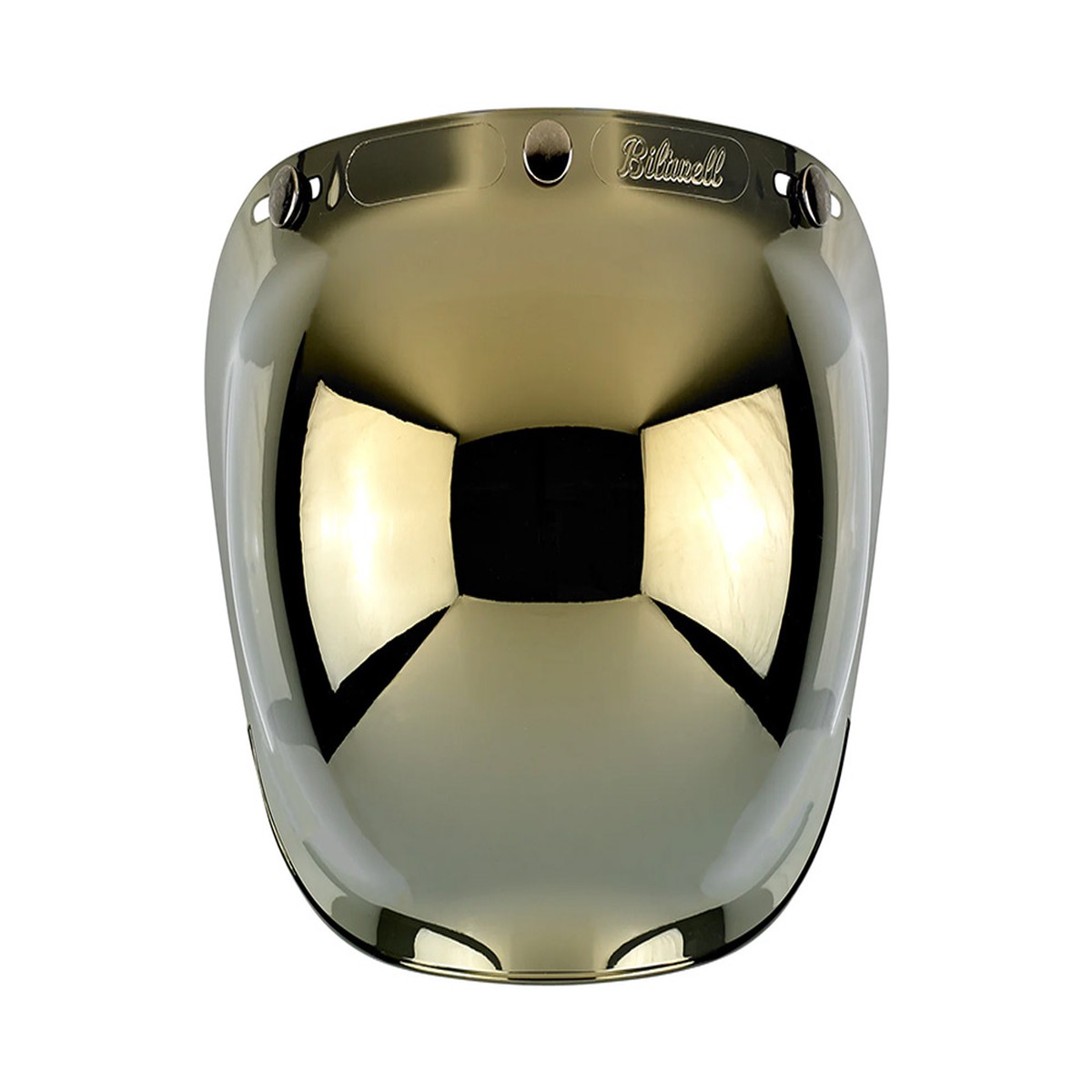 Bubble Shield Visor  Gold Mirror. Fits Gringo Helmets & Most Helmets With 3 Studs Along The Top  Biltwell Helmets