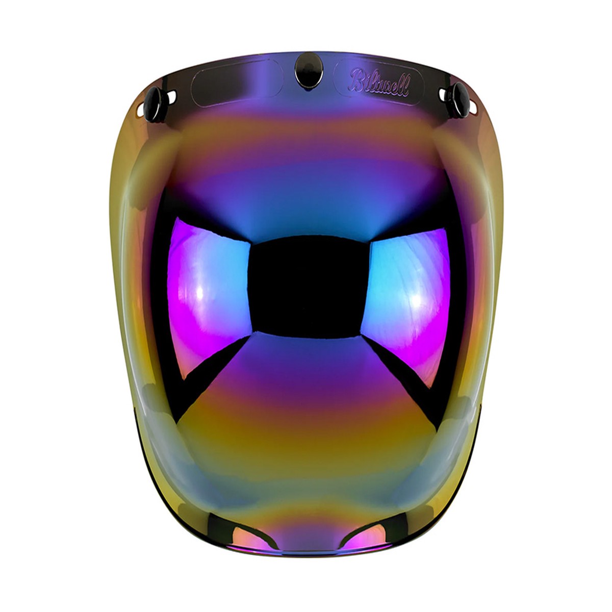 Bubble Shield Visor  Rainbow Mirror. Fits Gringo Helmets & Most Helmets With 3 Studs Along The Top  Biltwell Helmets