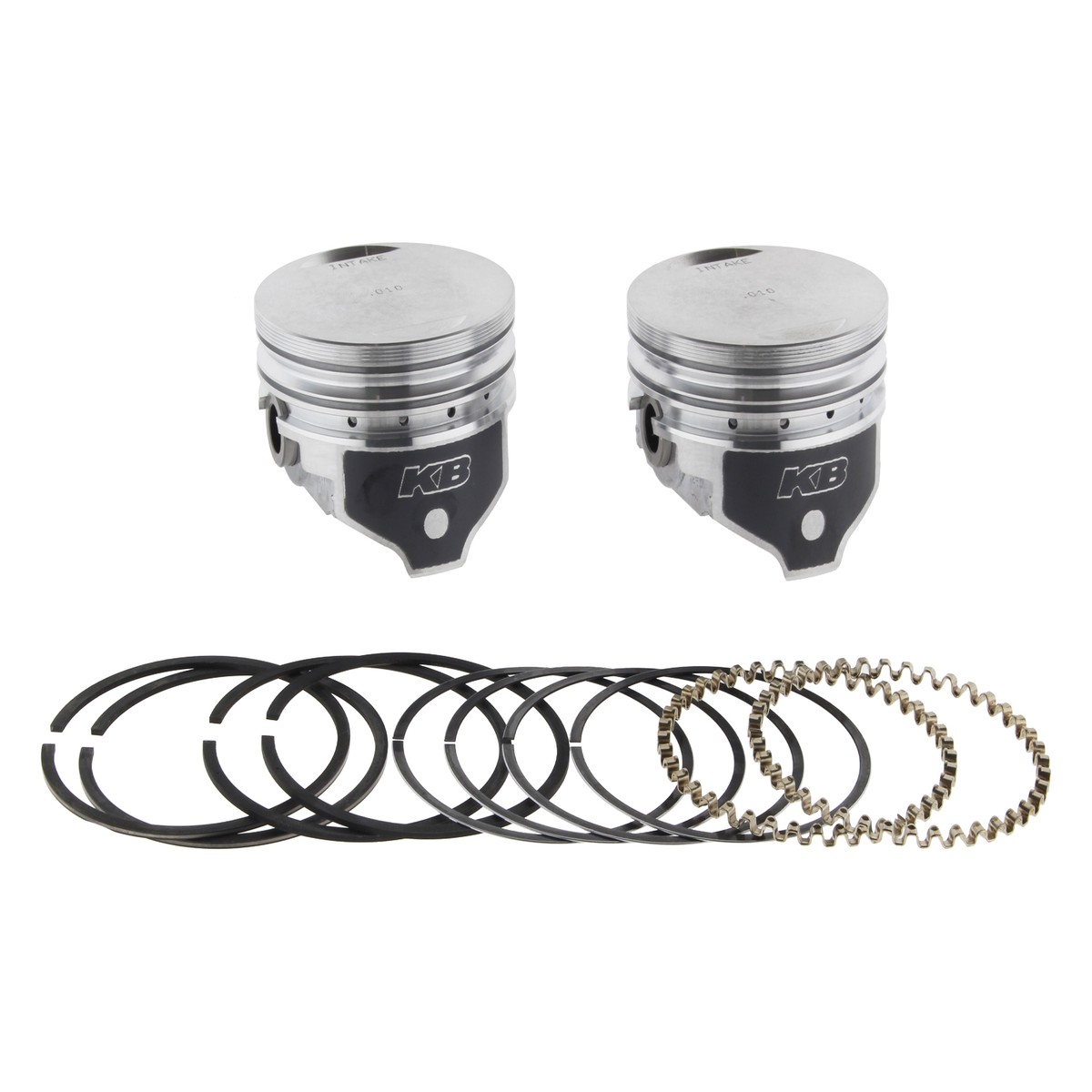 +.010in. Flat Top Pistons with 9.0:1 Compression Ratio. Fits Sportster 1986-2021 with 1200cc Engine & Sportster 1986-1987 with 1100cc Engine.  Keith Black Pistons
