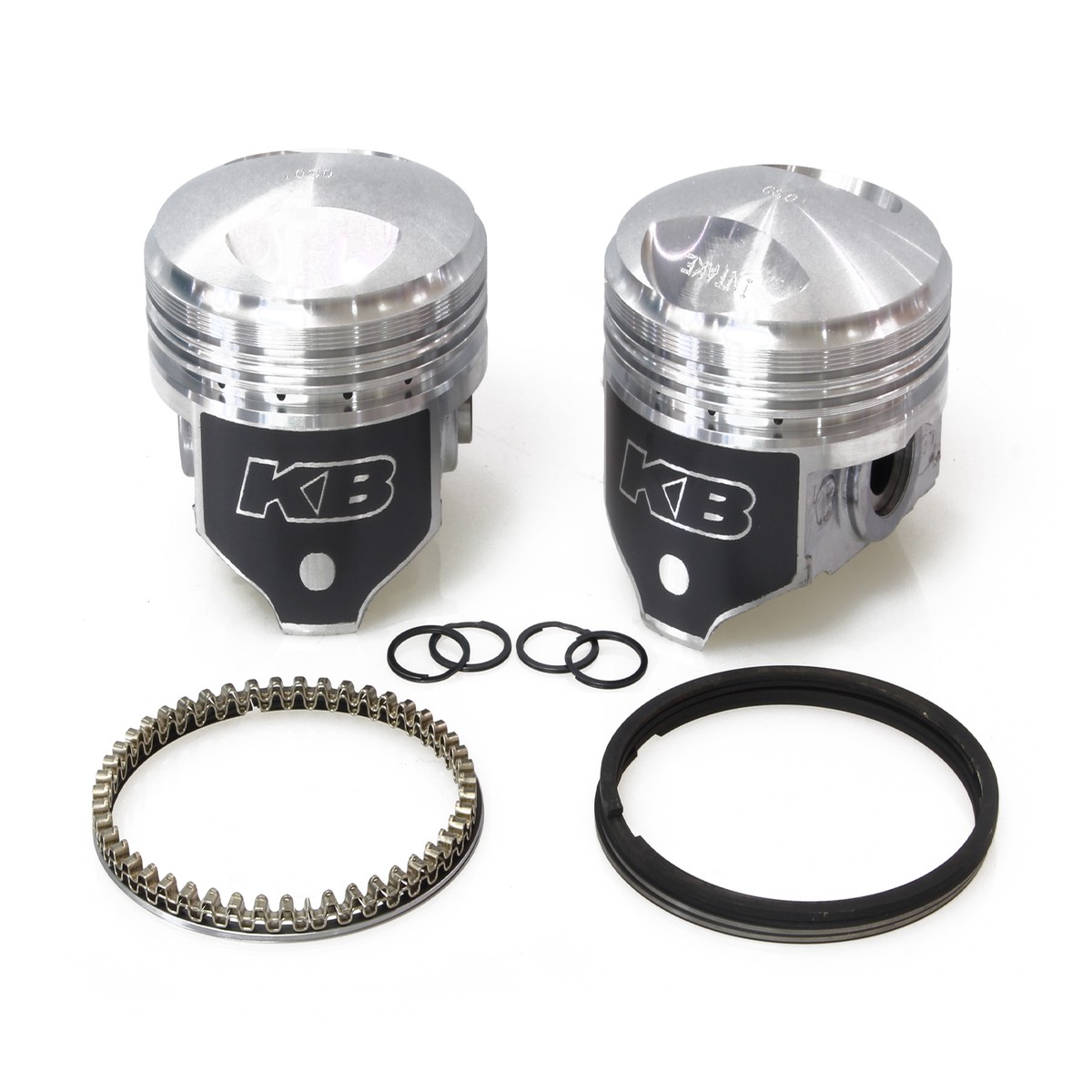 +.030in. Dome Top Pistons with 8.3:1 Compression Ratio. Fits Big Twin 1978-1984 with 1340cc Shovel Engine.  Keith Black Pistons