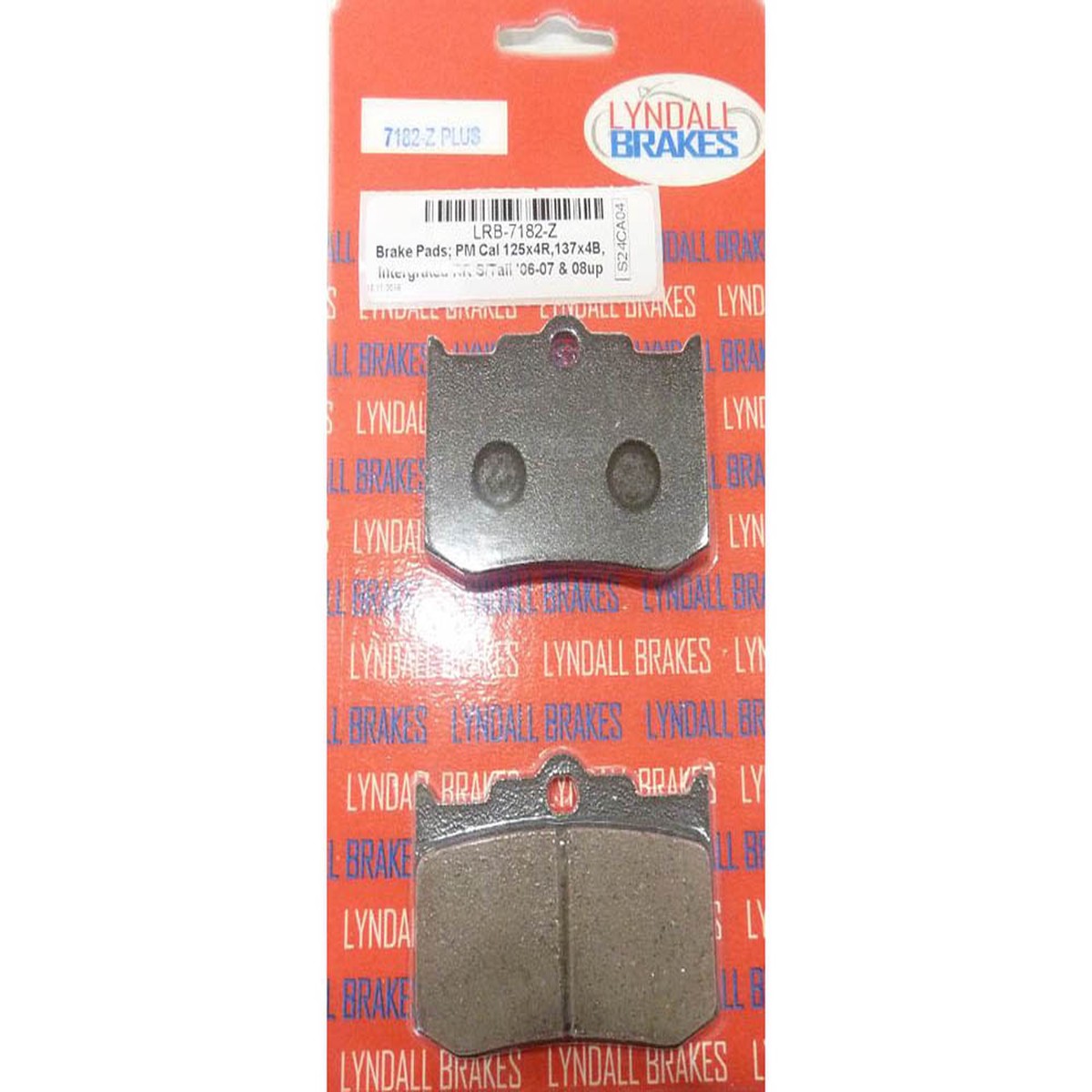 Z-Plus Brake Pads. Fits Performance Machine 125X4R & 137X4B Calipers & Softail 2006up with Performance Machine Integrated Caliper & Hawg Halters 4 Piston Calipers  Lyndall Brakes
